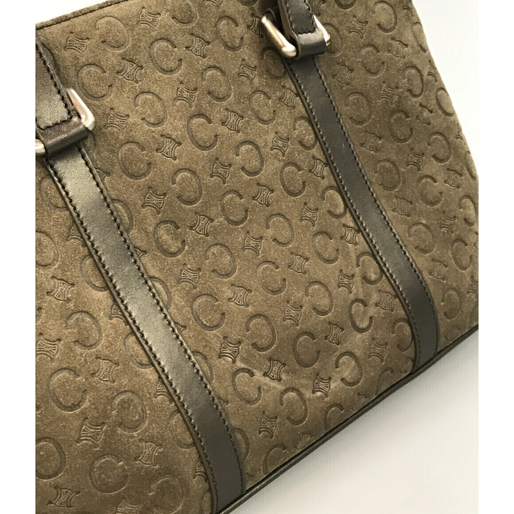 Celine Macadam tote handbag Suede Leather Brown - Picture 6 of 6